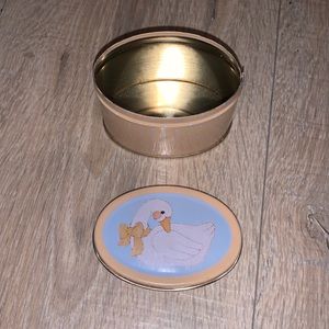 Enesco vintage 1987 tin swan trinket box